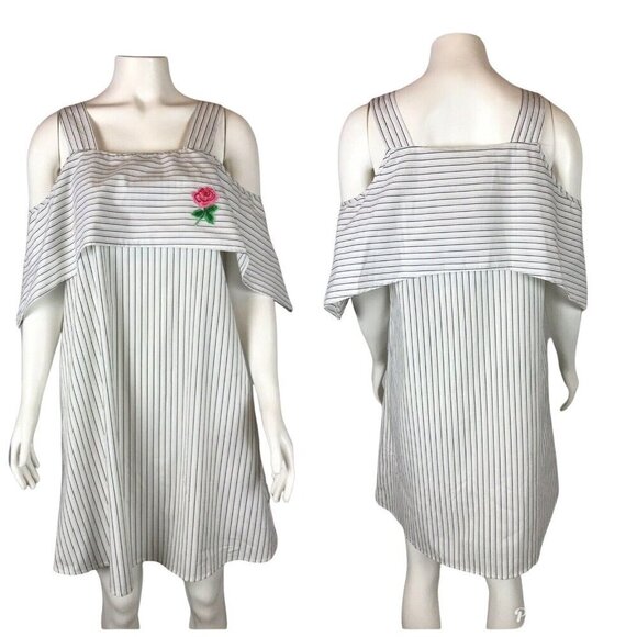 Ces Femme Womens Dress Size Small Boho Summer Stripe White Boutique - Picture 1 of 5